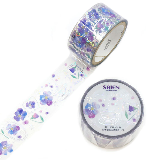 Saien Holographic Foil Twinkle Clear Tape - Violet Candied