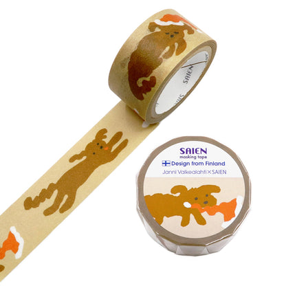 Saien x Janni Valkealahti Co branding Washi Tape - Santa dogs