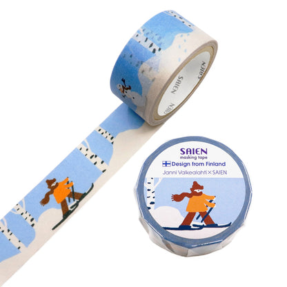 Saien x Janni Valkealahti Co branding Washi Tape - Ski