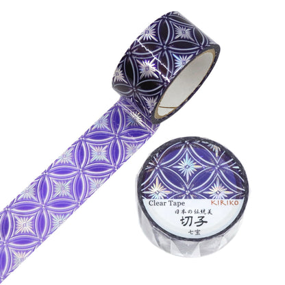Saien Holographic Foil Kiriko Clear Tape - Shippo
