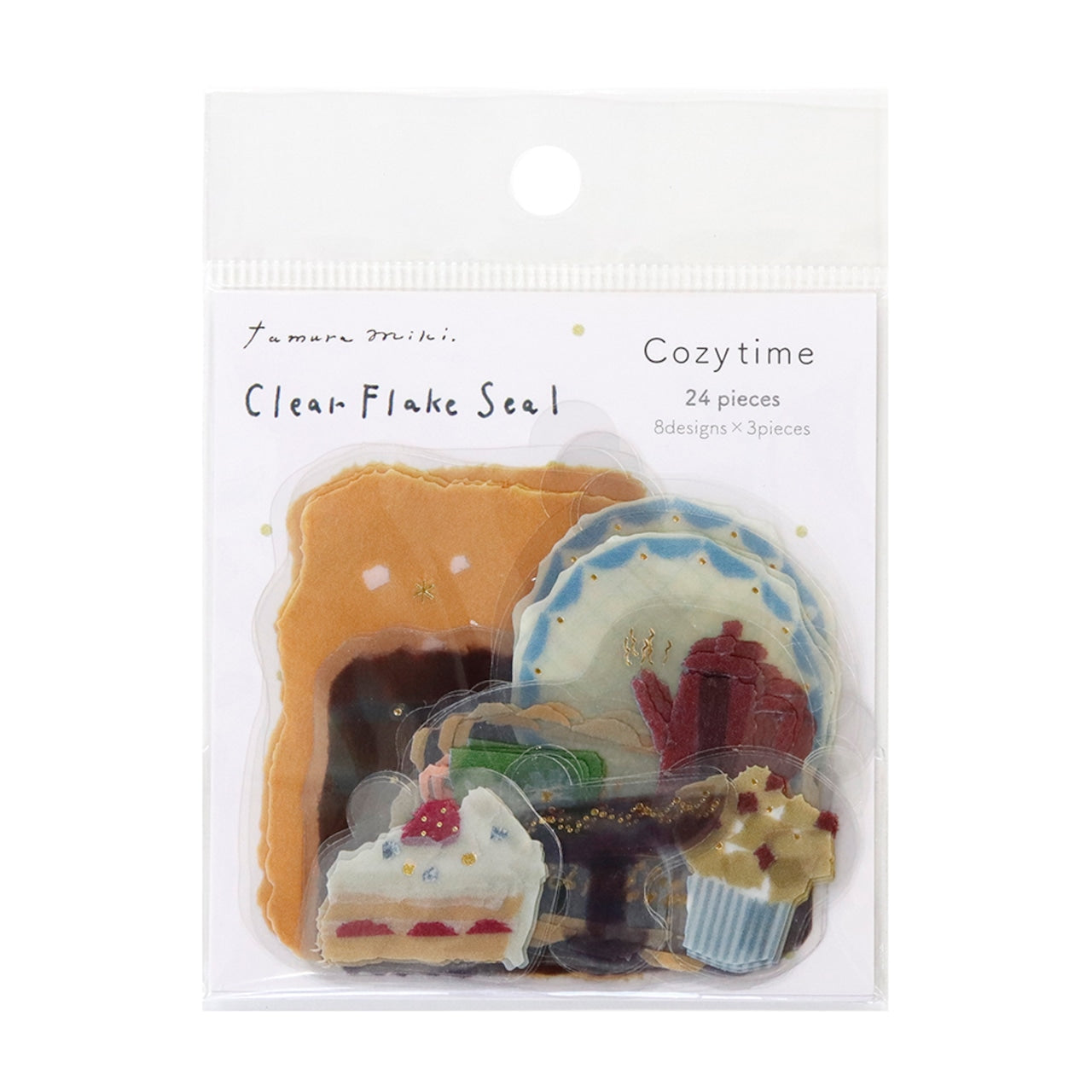 Saien x Miki Tamura Gold Foil Clear Flake Sticker - Cozy Time