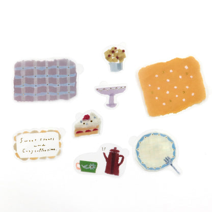 Saien x Miki Tamura Gold Foil Clear Flake Sticker - Cozy Time