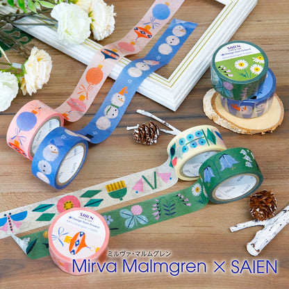 Saien x Mirva Malmgren Co branding Washi Tape - Geometric garden