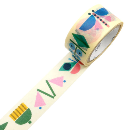 Saien x Mirva Malmgren Co branding Washi Tape - Geometric garden