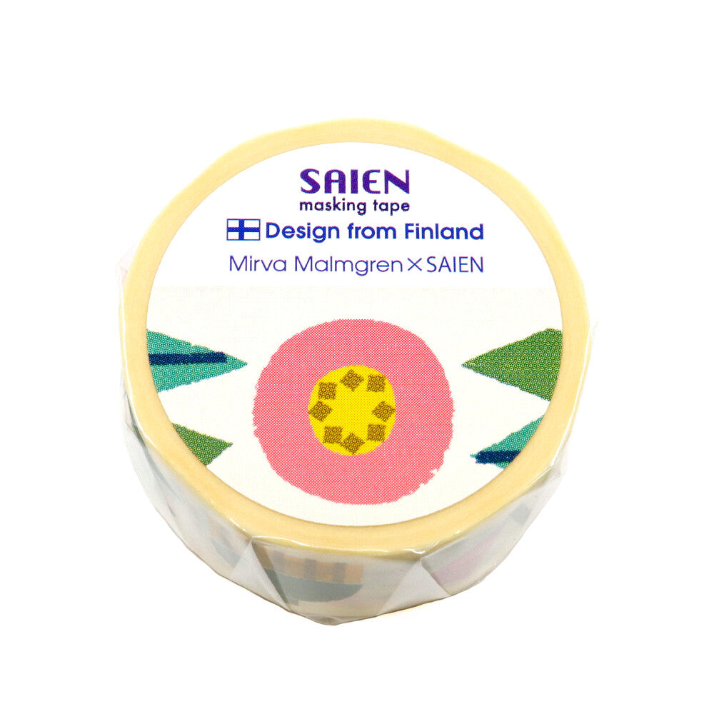 Saien x Mirva Malmgren Co branding Washi Tape - Geometric garden