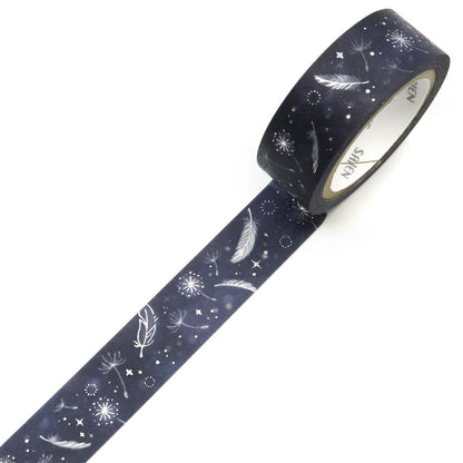 Saien Foil Series Silver Foil Washi Tape - Feather