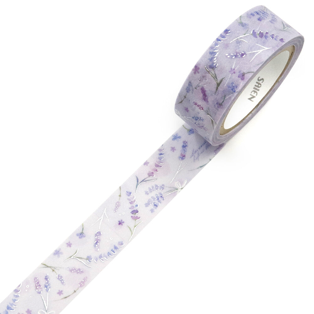 Saien Foil Series Silver Foil Washi Tape - Lavender