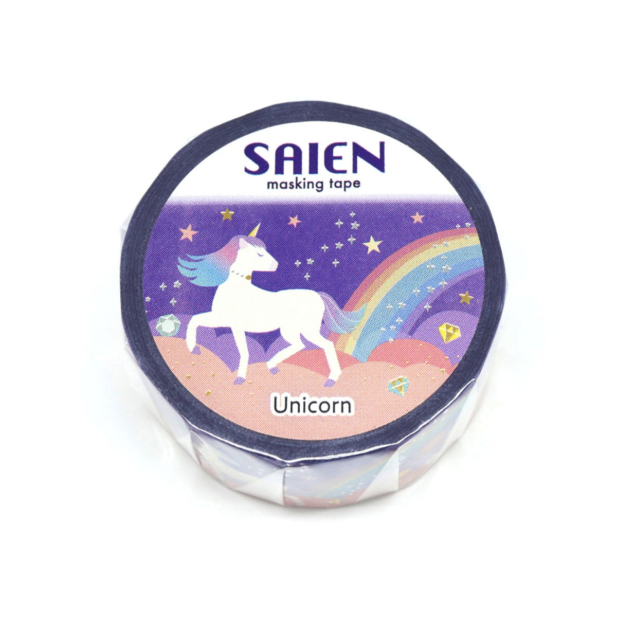 Saien Special Gold & Silver Foil Washi Tape Series - Unicorn