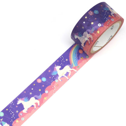 Saien Special Gold & Silver Foil Washi Tape Series - Unicorn