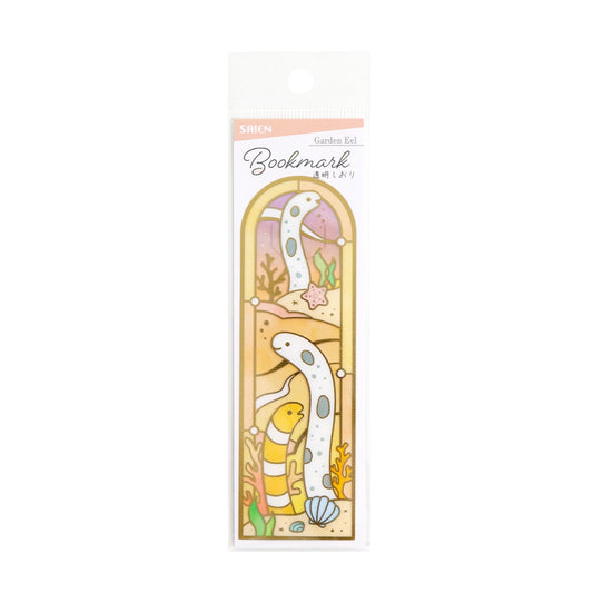 Saien Stained-Glass Gold Foil Transparent Bookmark - Garden Eel