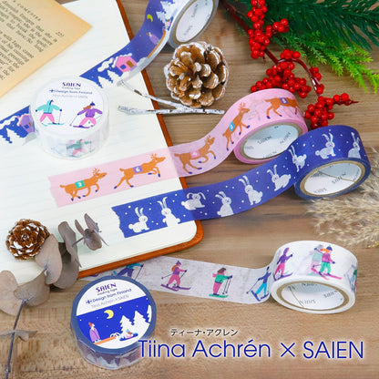 Saien x Tiina Achren Co branding Washi Tape - Reindeer race