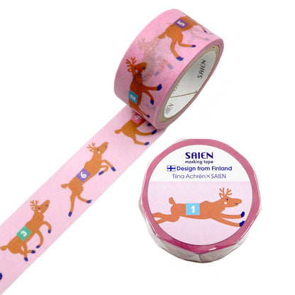 Saien x Tiina Achren Co branding Washi Tape - Reindeer race