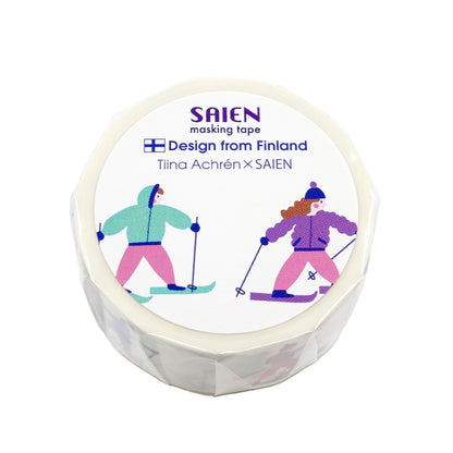 Saien x Tiina Achren Co branding Washi Tape - Skiing