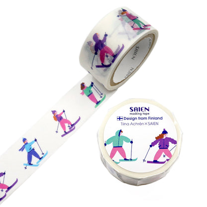 Saien x Tiina Achren Co branding Washi Tape - Skiing