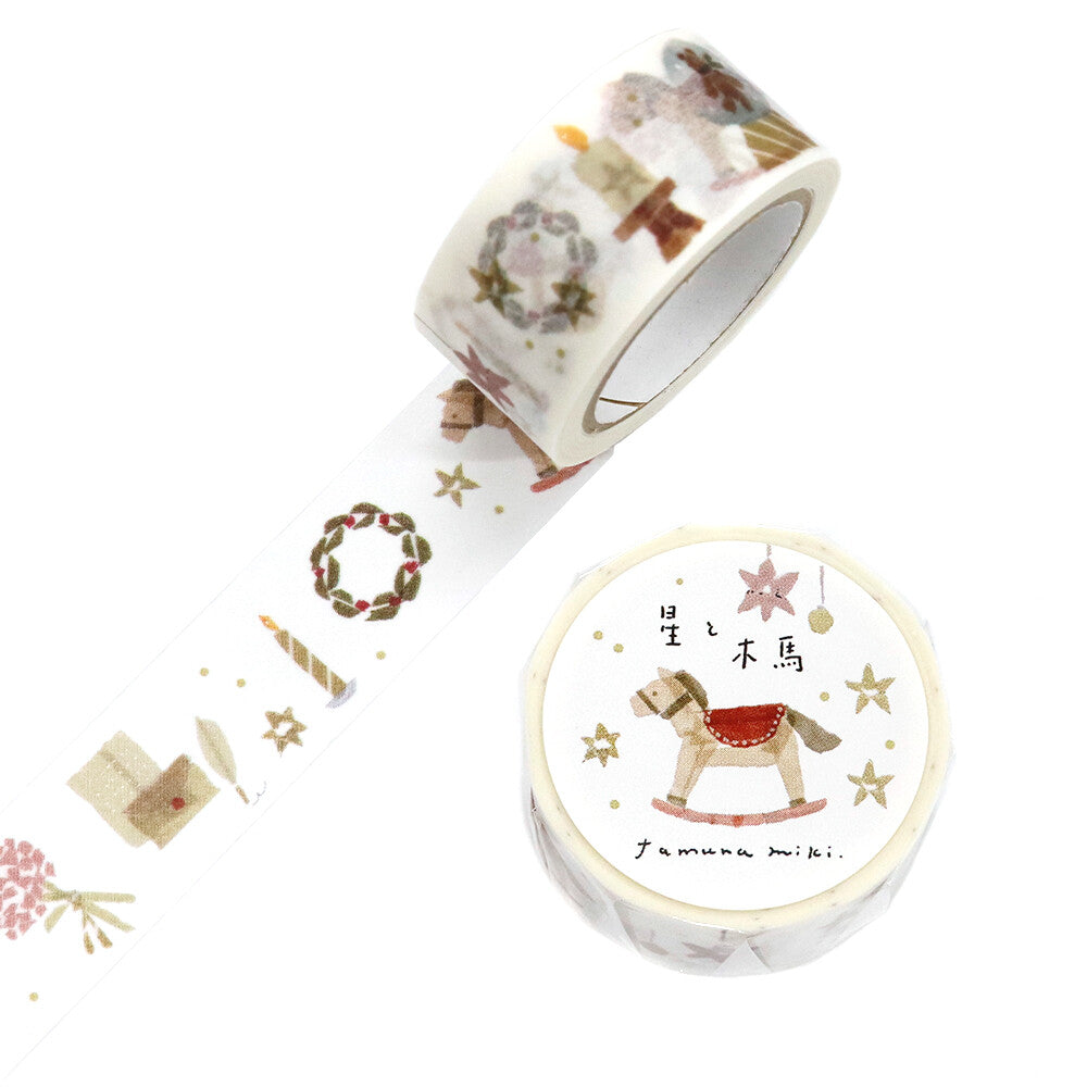 Saien Artist Washi Tape Series designed by Miki Tamura - Star and Wooden Horse
