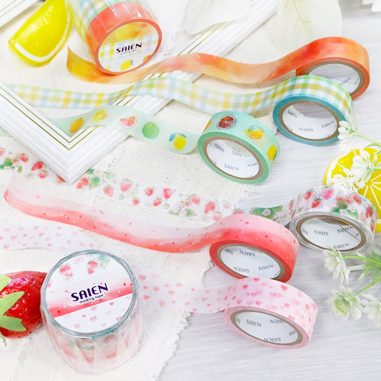 Saien Washi Tape Set - Ichigo Miruku (3 tape Set)