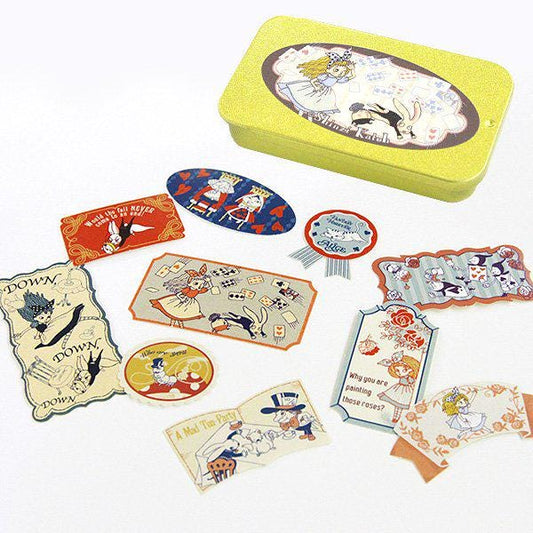 Shinzi Katoh - Alice's Adventures in Wonderland Series Sticker Sliding Lid Tin Box - Fantasy Forever Alice