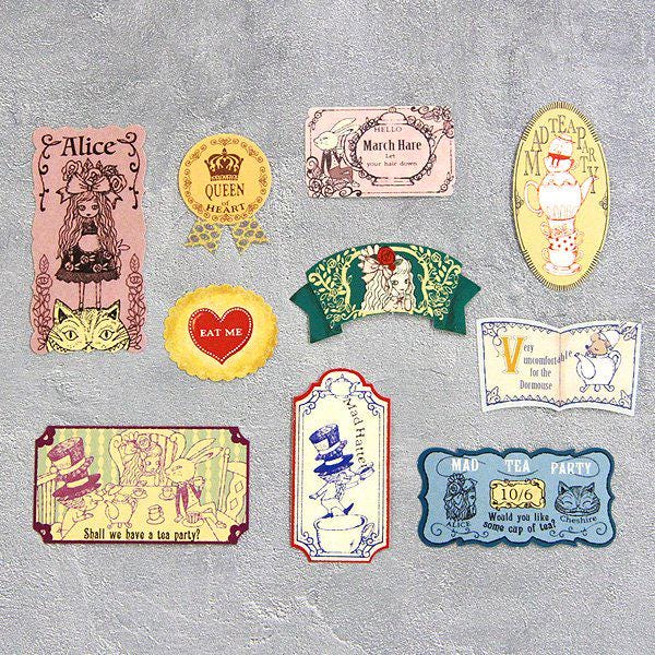 Shinzi Katoh - Alice's Adventures in Wonderland Series Sticker Sliding Lid Tin Box - Tea party