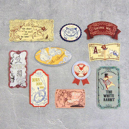 Shinzi Katoh - Alice's Adventures in Wonderland Series Sticker Sliding Lid Tin Box - White Rabbit