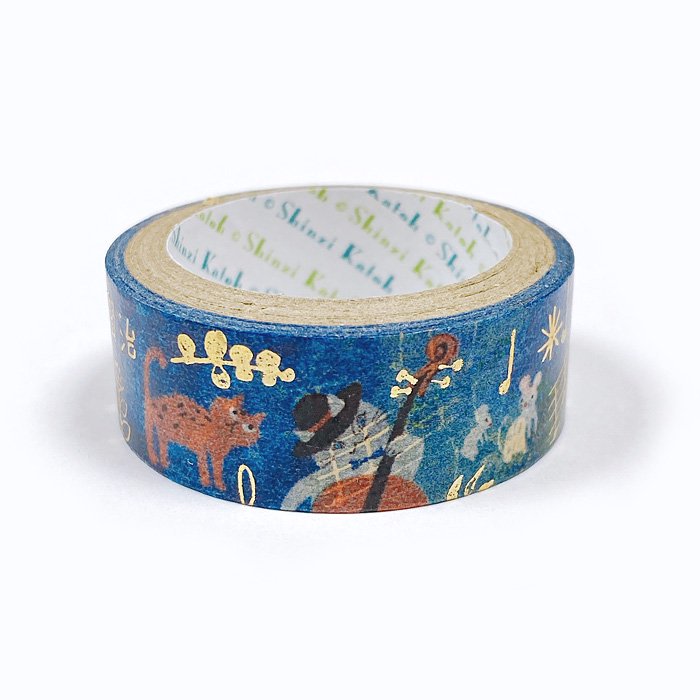Kenji Miyazawa's Theater Series Gold Foil Washi Tape - Gauche the Cellist