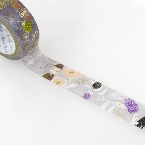 Literature Walk Series Gold Foil Washi Tape - Natsume Soseki Heart