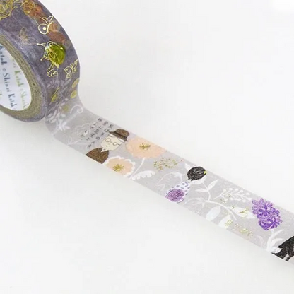 Literature Walk Series Gold Foil Washi Tape - Natsume Soseki Heart