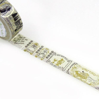 Literature Walk Series Gold Foil Washi Tape - William Shakespeare Hamlet