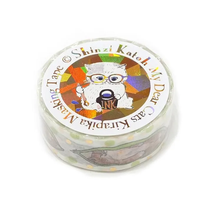 My Dear Cats Series Sparkling Foil Washi Tape - Hide-and-Seek