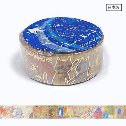 Kenji Miyazawa's Theater Series Gold Foil Washi Tape - Night On The Galactic Railroad Ⅴ
