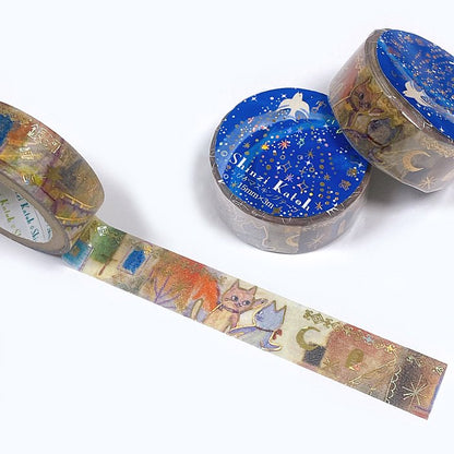 Kenji Miyazawa's Theater Series Gold Foil Washi Tape - Night On The Galactic Railroad Ⅴ