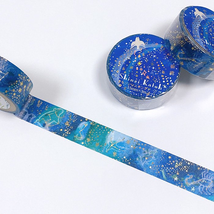 Kenji Miyazawa's Theater Series Gold Foil Washi Tape - Song of the Stars 2