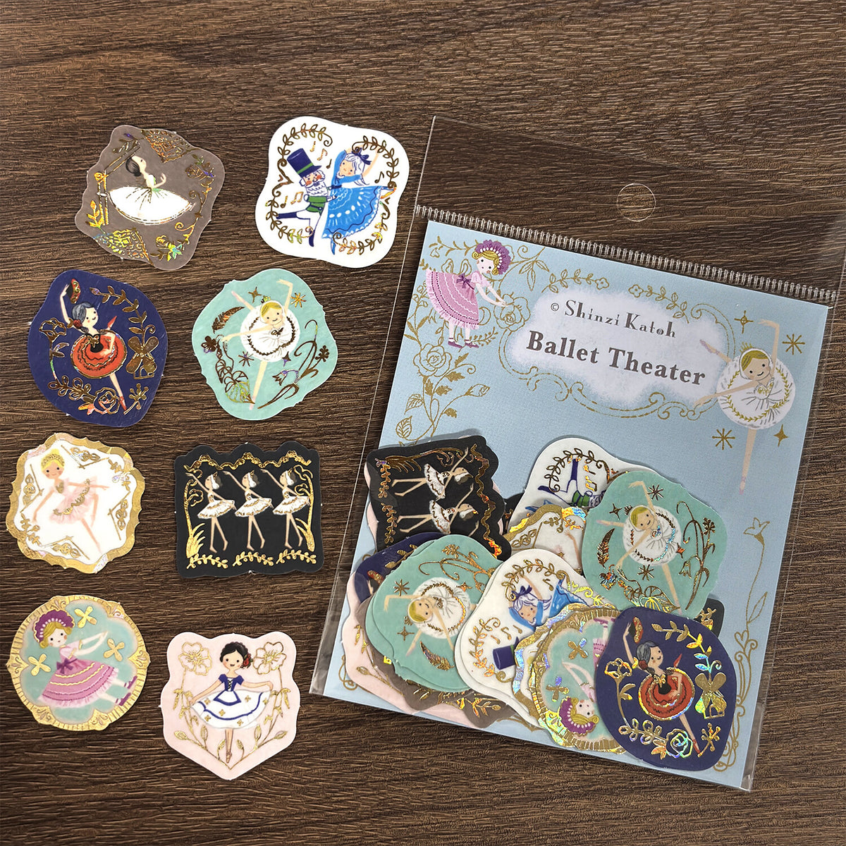 Sparkling Foil Flake Sticker - Ballet Theater