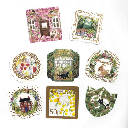 Sparkling Foil Flake Sticker - Heavenly Garden