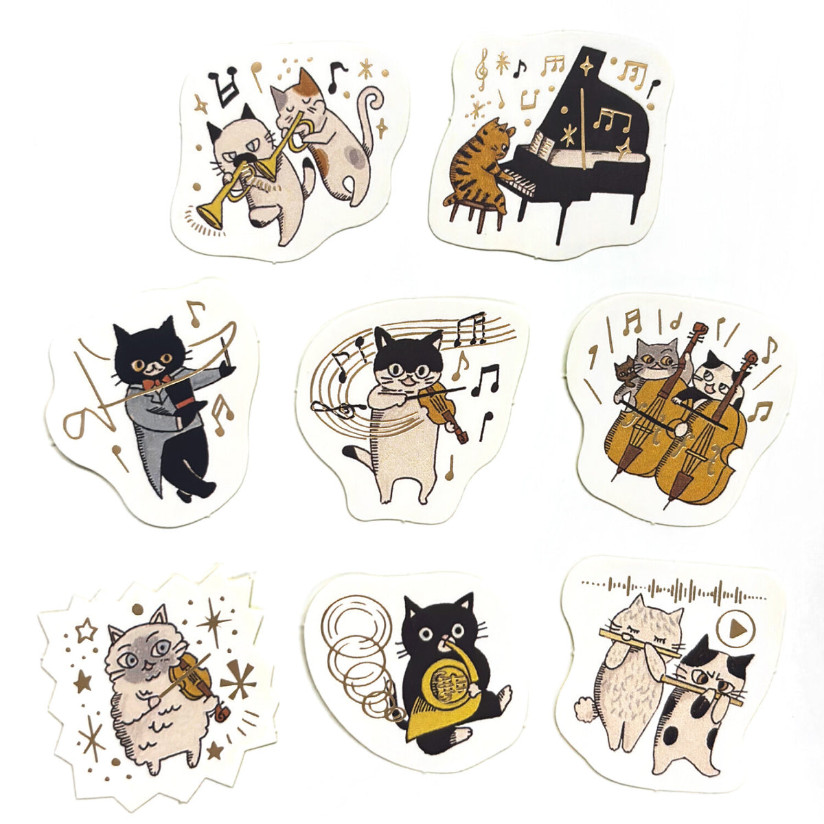 Sparkling Foil Flake Sticker - Meowphonic Orchestra