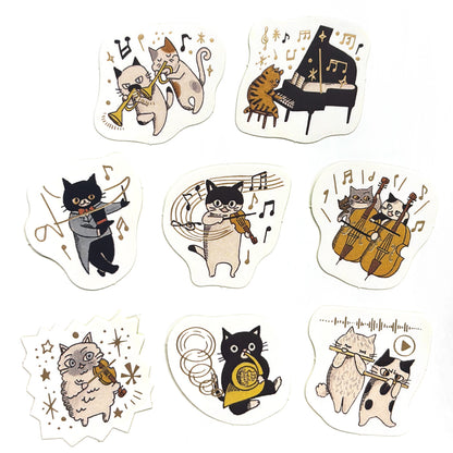 Sparkling Foil Flake Sticker - Meowphonic Orchestra