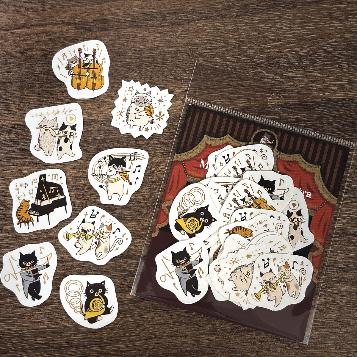 Sparkling Foil Flake Sticker - Meowphonic Orchestra
