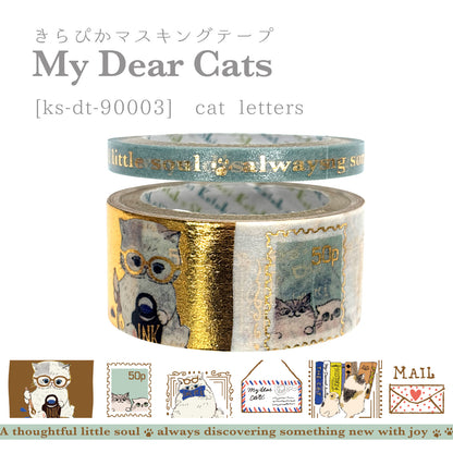 My Dear Cats Series Sparkling Foil Washi Tape - Cat letters