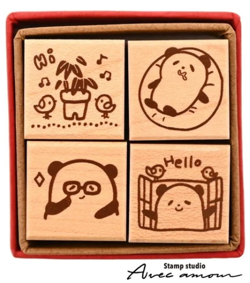 Stamp Studio Avec Amour / Ai Inc. Stamp Studio - Mini Animal Stamp Set - Hello Panda