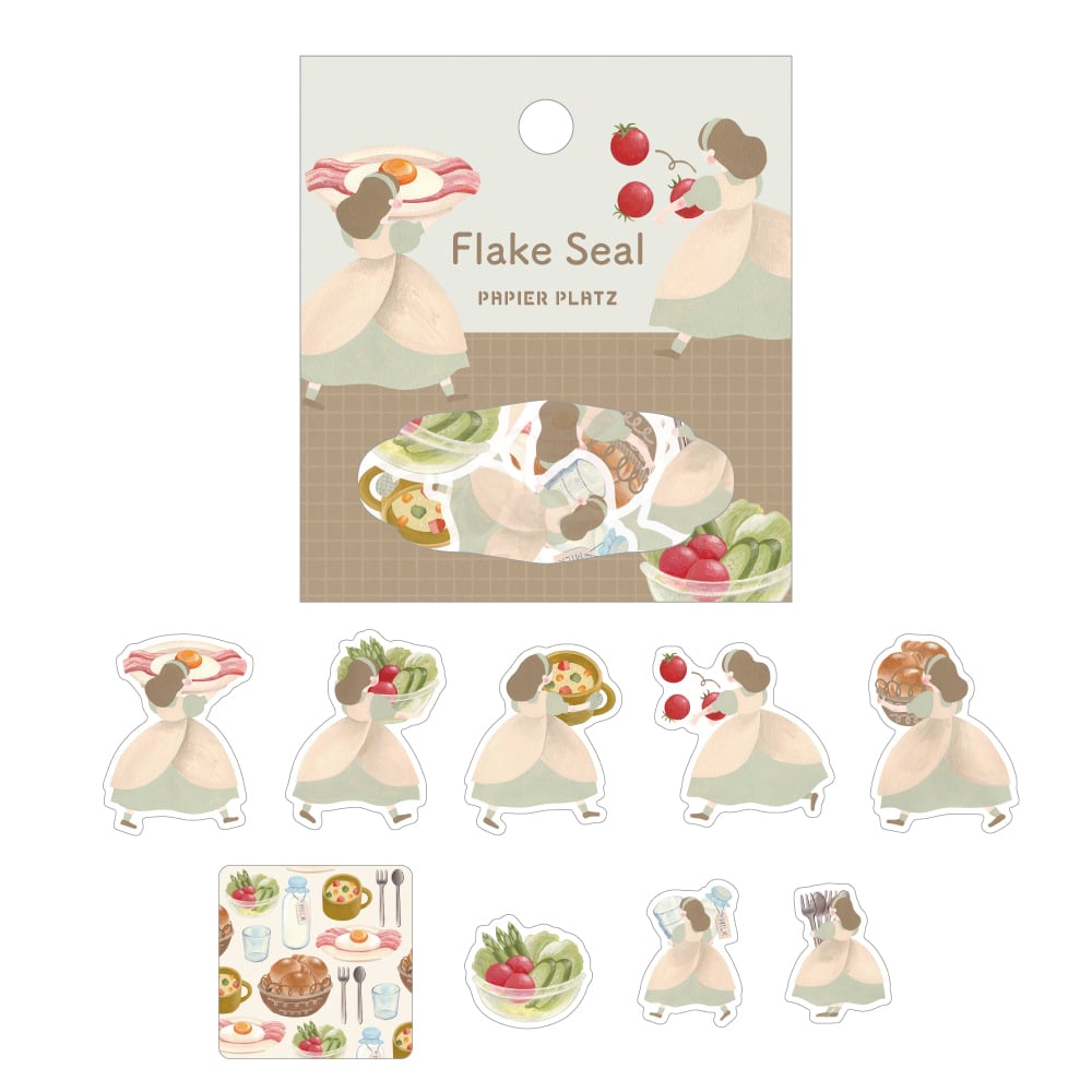 Gold Foil Flake Sticker Series designed by Terufuku Store - Breakfast is ready!