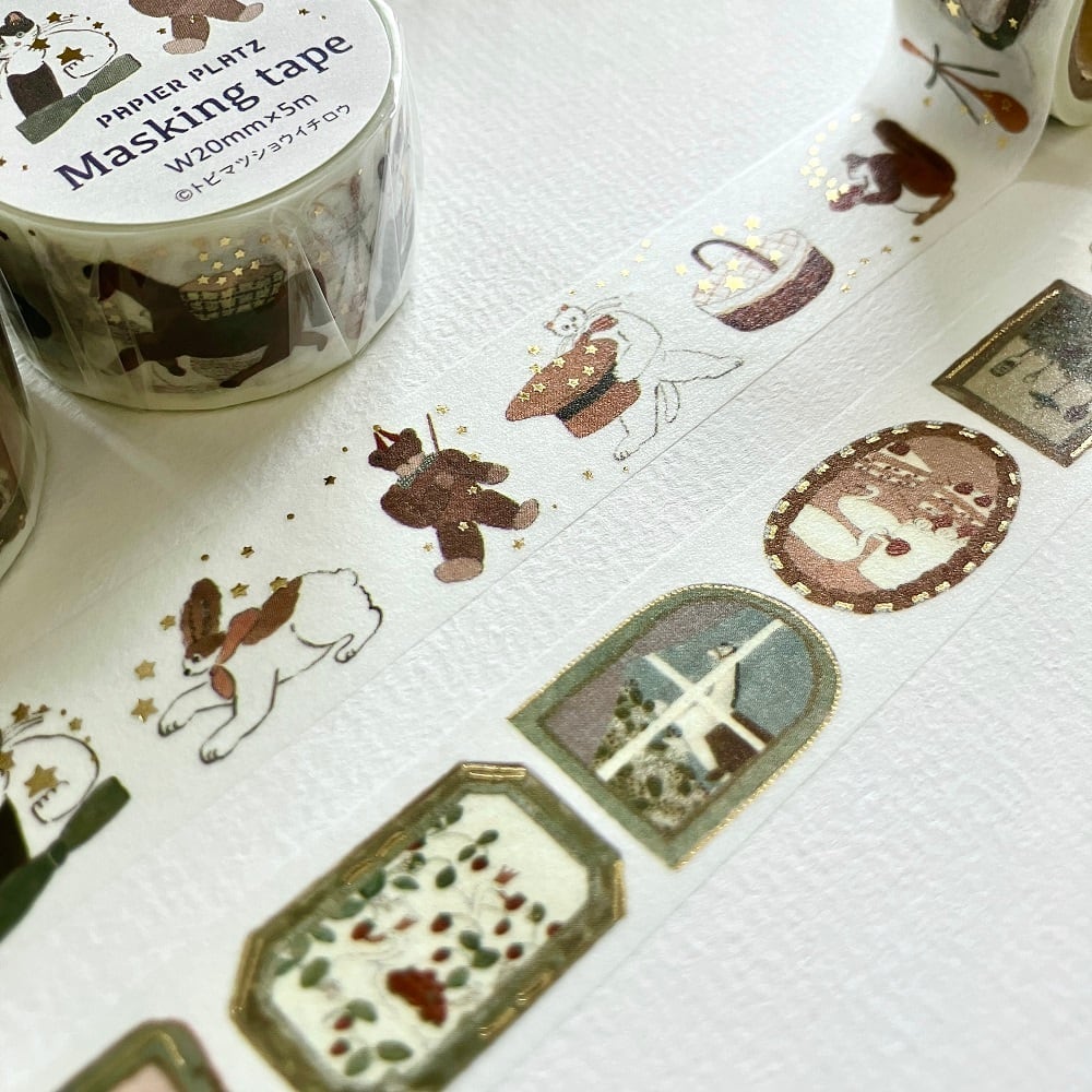 Japanese Gold Foil Washi Tape Animal Stardust gathering / Foil Frame