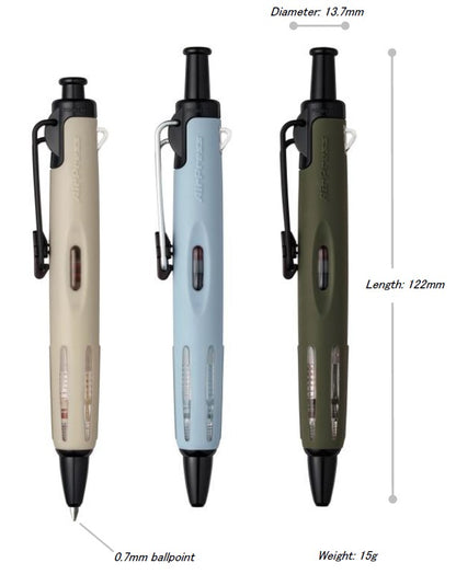 AirPress Field Gear Colors 0.7mm Retractable Ballpoint Pen