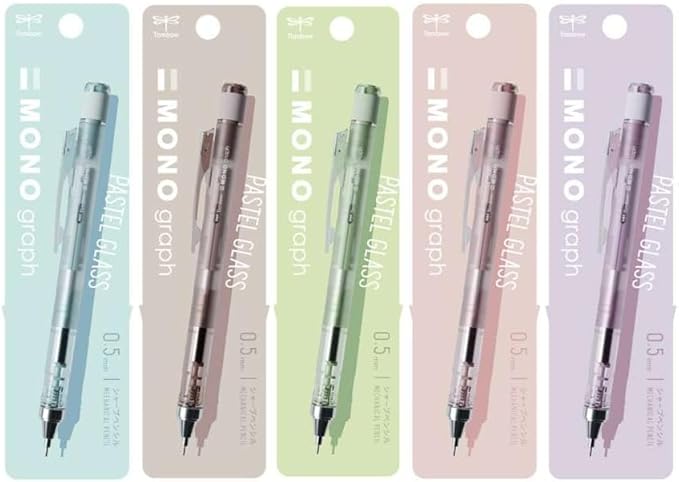 Tombow - Mono Graph Pastel Glass Color 0.5mm Mechanical Pencil - Glass Blue / Glass Brown / Glass Green / Glass Pink / Glass Purple