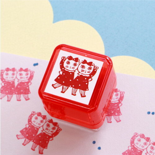 Kitagashi Yumi Penetration Stamp - Twin Cat