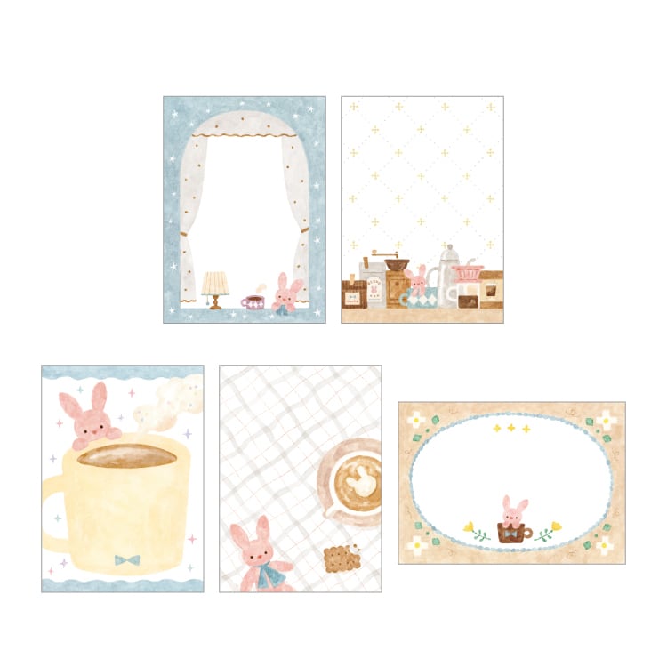 Bunny and Coffee Animal Memo Pad / Notepads