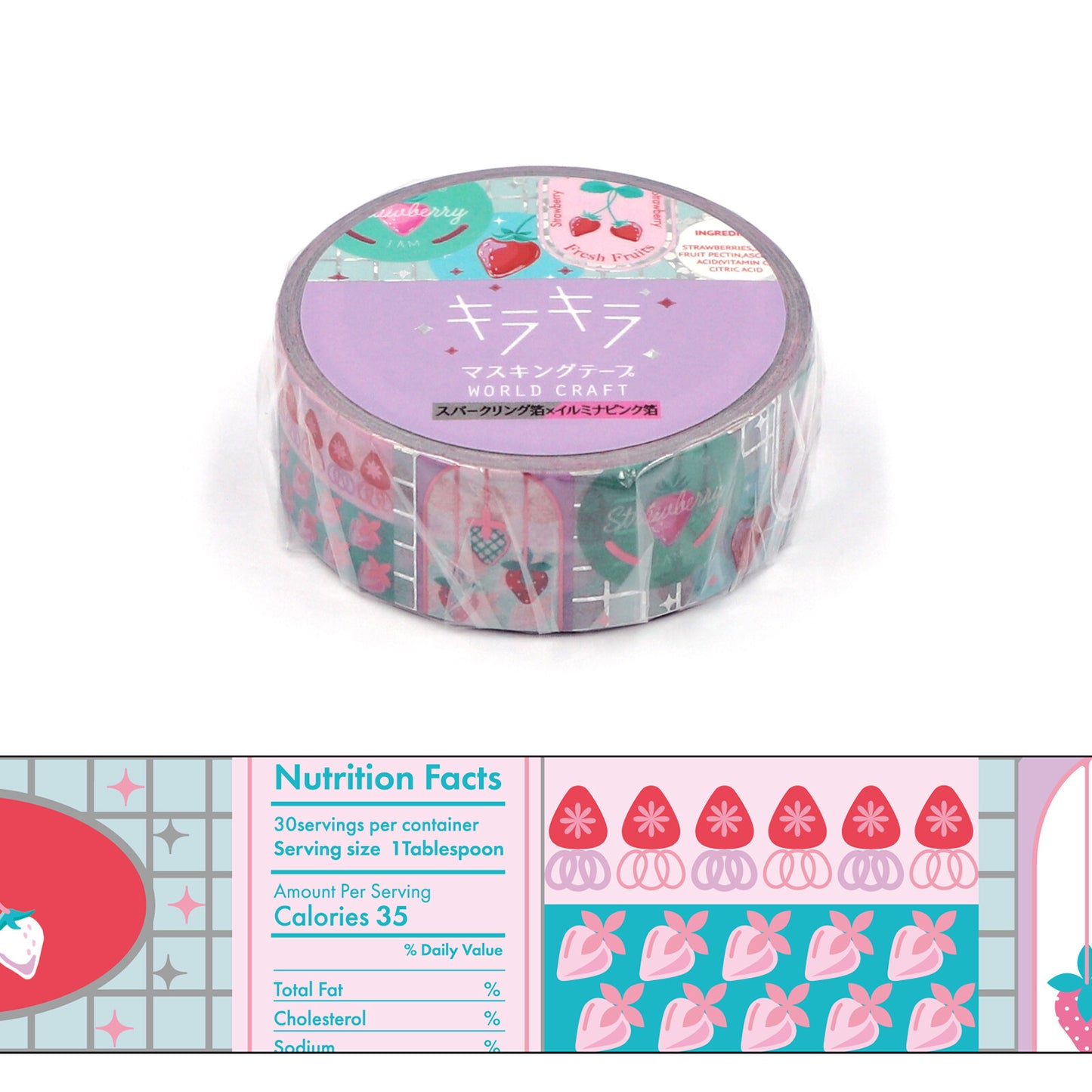 KiraKira Sparkling Collection Vol.9 Foil Washi Tape - Strawberry