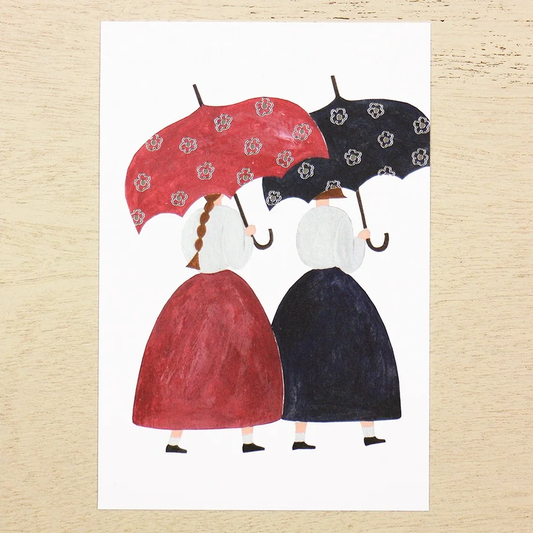 Foil Postcard Set designed by Necktie - Flower Pattern Umbrella