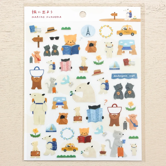 PET Sticker Series design by Maniko Fukuoka - Let's go on a Trip