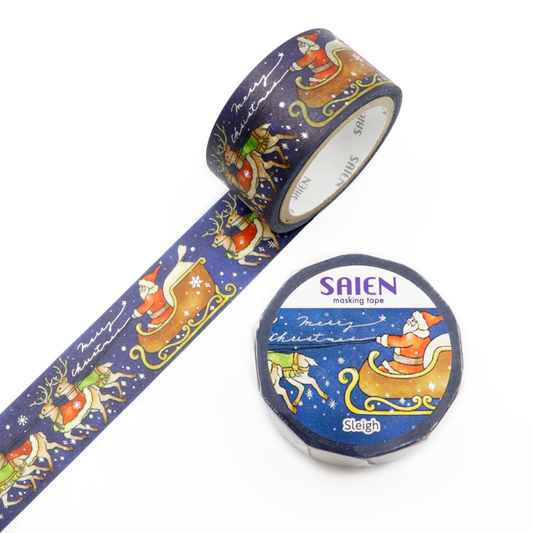 Saien Christmas Limited Series Gold Foil Washi Tape  - Sleigh