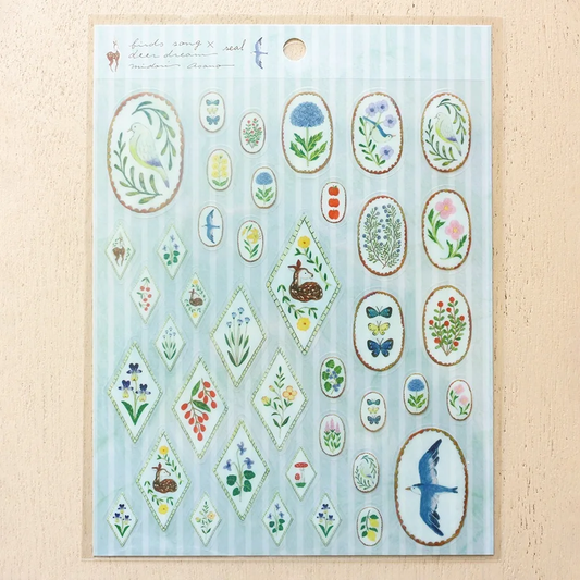 PET Sticker Series design by Asano Midori - Birds Song × Deer Dream