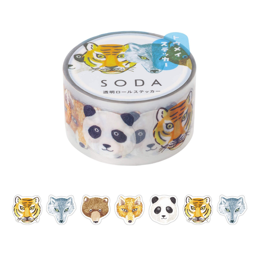 Hitotoki SODA Die Cut Clear Tape Series - Zoo